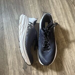 Hoka Black and White Athletic Shoes